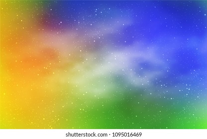 Light Multicolor vector layout with cosmic stars. Blurred decorative design in simple style with galaxy stars. Pattern for astrology websites.