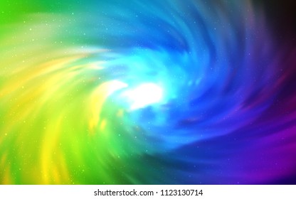 Light Multicolor vector layout with cosmic stars. Space stars on blurred abstract background with gradient. Pattern for astrology websites.