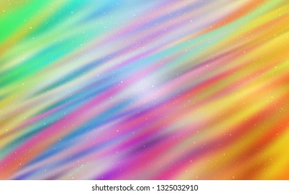 Light Multicolor vector layout with cosmic stars. Shining illustration with sky stars on abstract template. Best design for your ad, poster, banner.