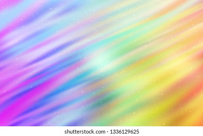 Light Multicolor vector layout with cosmic stars. Shining illustration with sky stars on abstract template. Pattern for astronomy websites.