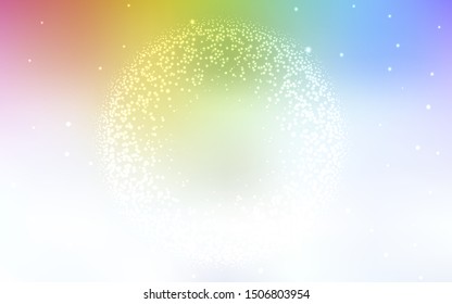 Light Multicolor vector layout with cosmic stars. Glitter abstract illustration with colorful cosmic stars. Smart design for your business advert.