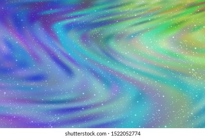 Light Multicolor vector layout with cosmic stars. Space stars on blurred abstract background with gradient. Template for cosmic backgrounds.