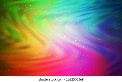 Light Multicolor vector layout with cosmic stars. Space stars on blurred abstract background with gradient. Smart design for your business advert.