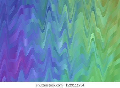 Light Multicolor vector layout with curved lines. Colorful abstract illustration with gradient lines. Brand new design for your ads, poster, banner.