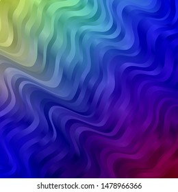 Light Multicolor vector layout with curves. Abstract illustration with gradient bows. Pattern for ads, commercials.