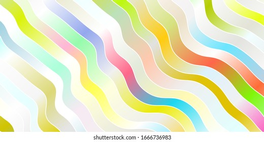 Light Multicolor vector layout with curves. Colorful illustration with curved lines. Best design for your ad, poster, banner.