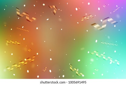 Light Multicolor vector layout with festival confetti. Modern geometrical abstract illustration with carnival ribbons. New design for ad, poster, banner of your Party.
