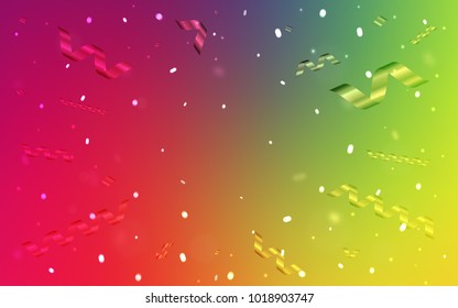 Light Multicolor vector layout with festival confetti. Glitter abstract illustration with colorful confetti, ribbons. The template can be used as a background for postcards.