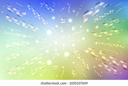 Light Multicolor vector layout with festival confetti. Glitter abstract illustration with colorful confetti, ribbons. The template can be used as a background for postcards.