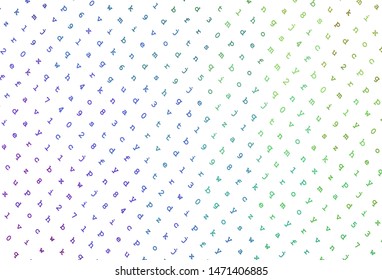 Light Multicolor vector layout with latin alphabet. Shining colorful illustration with isolated letters. Template for lettering, typography.