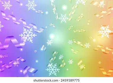 Light Multicolor vector layout in New Year style. Abstract gradient illustration with colorful Christmas things. Pattern for ads, poster, banner of books.