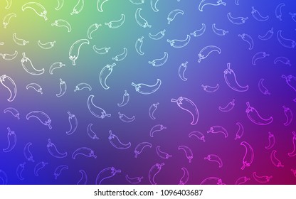 Light Multicolor vector layout with peppers. Blurred decorative design of peppers in doodle style. Pattern for ad, booklets, leaflets of restaurants.