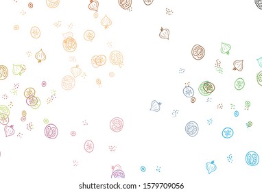 Light Multicolor vector layout with restaurant food. Beautiful colorful illustration with food in doodle style. Pattern for ads of breakfast, lunch, dinner.