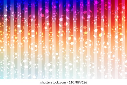 Light Multicolor vector layout with sports symbols. Colorful gradient with signs of soccer tournament. Smart design for ads of soccer matches.