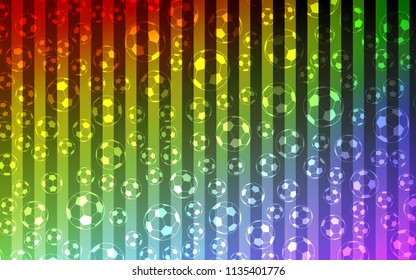 Light Multicolor vector layout with sports symbols. Colored illustration with balls on a gradiental backdrop. Pattern for booklets, leaflets of soccer turnament.