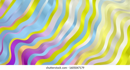 Light Multicolor vector layout with wry lines. Abstract illustration with gradient bows. Smart design for your promotions.