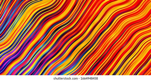 Light Multicolor vector layout with wry lines. Brand new colorful illustration with bent lines. Pattern for ads, commercials.