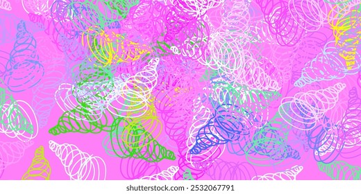 Light multicolor vector layout with wry lines. Abstract illustration with bandy gradient lines. Pattern for business booklets, leaflets