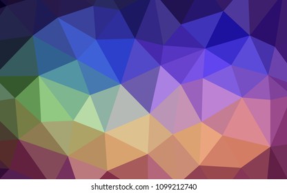 Light Multicolor vector low poly texture. Colorful illustration in abstract style with triangles. Best triangular design for your business.