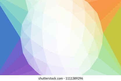Light Multicolor vector low poly texture with a diamond. Shining colorful illustration with triangles. Completely new template for your banner.