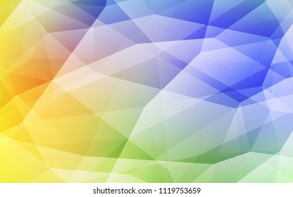 Light Multicolor vector low poly layout. Modern abstract illustration with triangles. Best triangular design for your business.