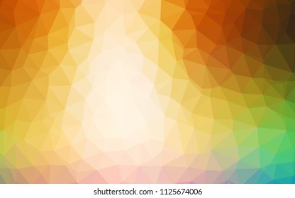 Light Multicolor vector low poly cover. Triangular geometric sample with gradient.  Best triangular design for your business.