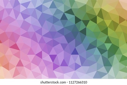 Light Multicolor vector low poly cover. Glitter abstract illustration with an elegant triangles. Polygonal design for your web site.