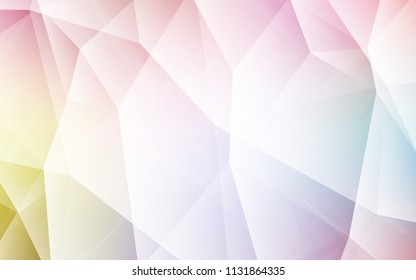 Light Multicolor vector low poly texture. Geometric illustration in Origami style with gradient.  Triangular pattern for your design.