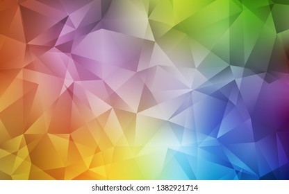 Light Multicolor vector low poly layout. Geometric illustration in Origami style with gradient.  Triangular pattern for your design.