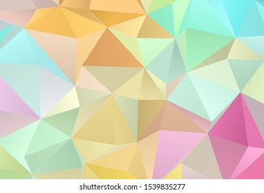 Light Multicolor vector low poly texture. Triangular geometric sample with gradient.  Brand new style for your business design.