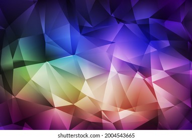 Light Multicolor vector low poly background. Triangular geometric sample with gradient.  Polygonal design for your web site.