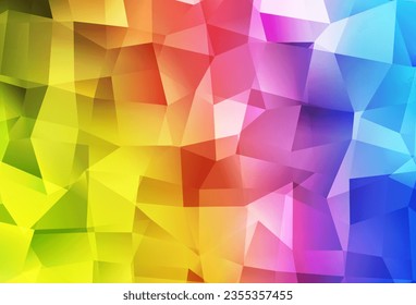 Light Multicolor vector low poly layout. Triangular geometric sample with gradient.  Best triangular design for your business.