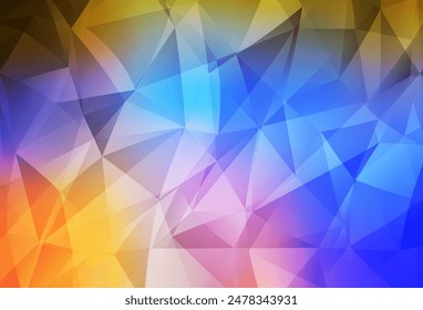 Light Multicolor vector low poly texture. Colorful abstract illustration with triangles. Triangular pattern for your design.