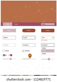 Light Multicolor vector Material Design Kit with lines, circles. Ui Ux kit with colorful polygonal background in its header. This template you can use for landing pages.