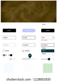 Light Multicolor vector Material Design Kit with stars. Colorful Style guide with stars on abstract background. Beautiful layout for websites, landing pages.