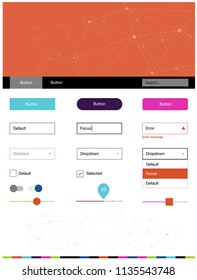 Light Multicolor vector Material Design Kit with lines, circles. Colorful ui/ux kit with triangles, circles in header. This sample is for your landing page.
