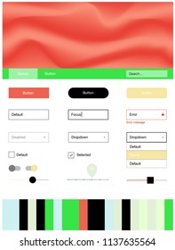 Light Multicolor vector Material Design Kit with liquid shapes. Modern gradient abstract illustration with bandy lines. This template you can use for websites.