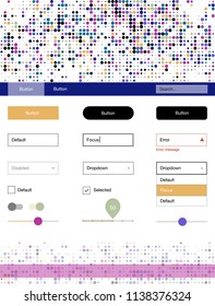 Light Multicolor vector Material Design Kit with dots. Decorative ui kit design in abstract style with colorful dots. This sample is for your landing page.