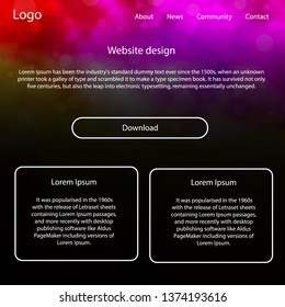 Light Multicolor vector Material Design Kit with stars. Web ui kit with abstract gradient clouds in its header. Beautiful layout for websites, landing pages.