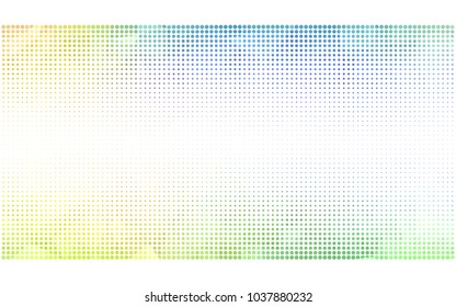 Light Multicolor vector modern geometrical circle abstract background. Dotted texture template. Geometric pattern in halftone style with gradient. 