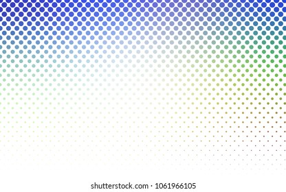 Light Multicolor vector modern geometrical circle abstract background. Dotted texture template. Geometric pattern in halftone style with gradient. 