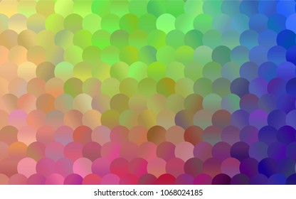 Light Multicolor vector modern geometrical circle abstract background. Dotted texture template. Geometric pattern in halftone style with gradient. 