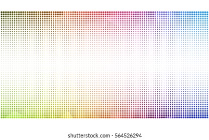 Light Multicolor vector modern geometrical circle abstract background. Dotted texture, seamless template. Geometric pattern in halftone style with gradient. 