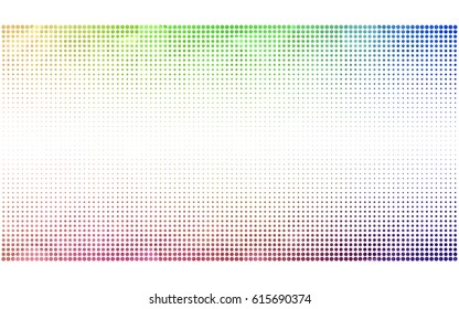 Light Multicolor vector modern geometrical circle abstract background. Dotted texture template. Geometric pattern in halftone style with gradient. 