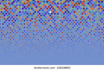 Light Multicolor vector modern geometrical circle abstract background. Dotted texture template. Geometric pattern in halftone style with gradient. 