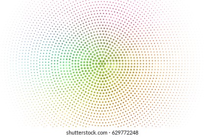 Light Multicolor vector modern geometrical circle abstract background. Dotted texture template. Geometric pattern in halftone style with gradient. 