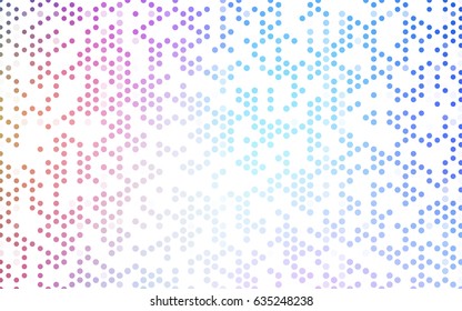 Light Multicolor vector modern geometrical circle abstract background. Dotted texture template. Geometric pattern in halftone style with gradient. 