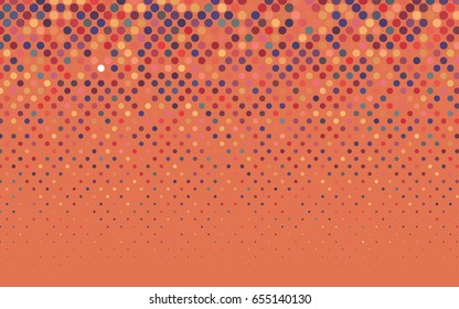 Light Multicolor vector modern geometrical circle abstract background. Dotted texture template. Geometric pattern in halftone style with gradient. 