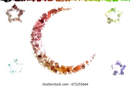 Light Multicolor vector modern geometrical background. Abstract template. Geometric pattern in square style with gradient.
