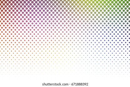 Light Multicolor vector modern geometrical circle abstract background. Dotted texture template. Geometric pattern in halftone style with gradient. 
